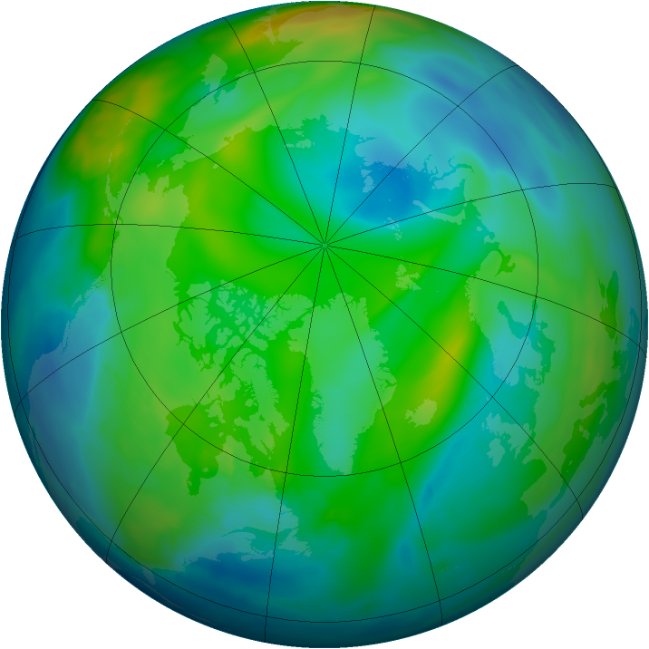 Arctic ozone map for 27 November 2013